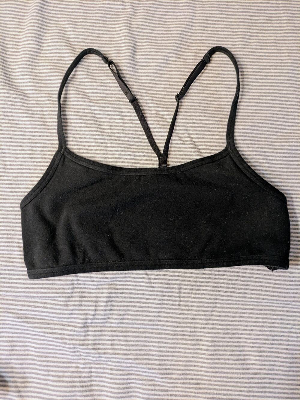 PINK Victoria's Secret - Black Cotton Ladder Back Racerback Bralette - Sz S